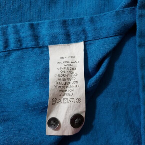 Perry Ellis Mens Button Down Shirt Long Sleeves Front Pocket 2 Cuff Sizes Large - Picture 4 of 8